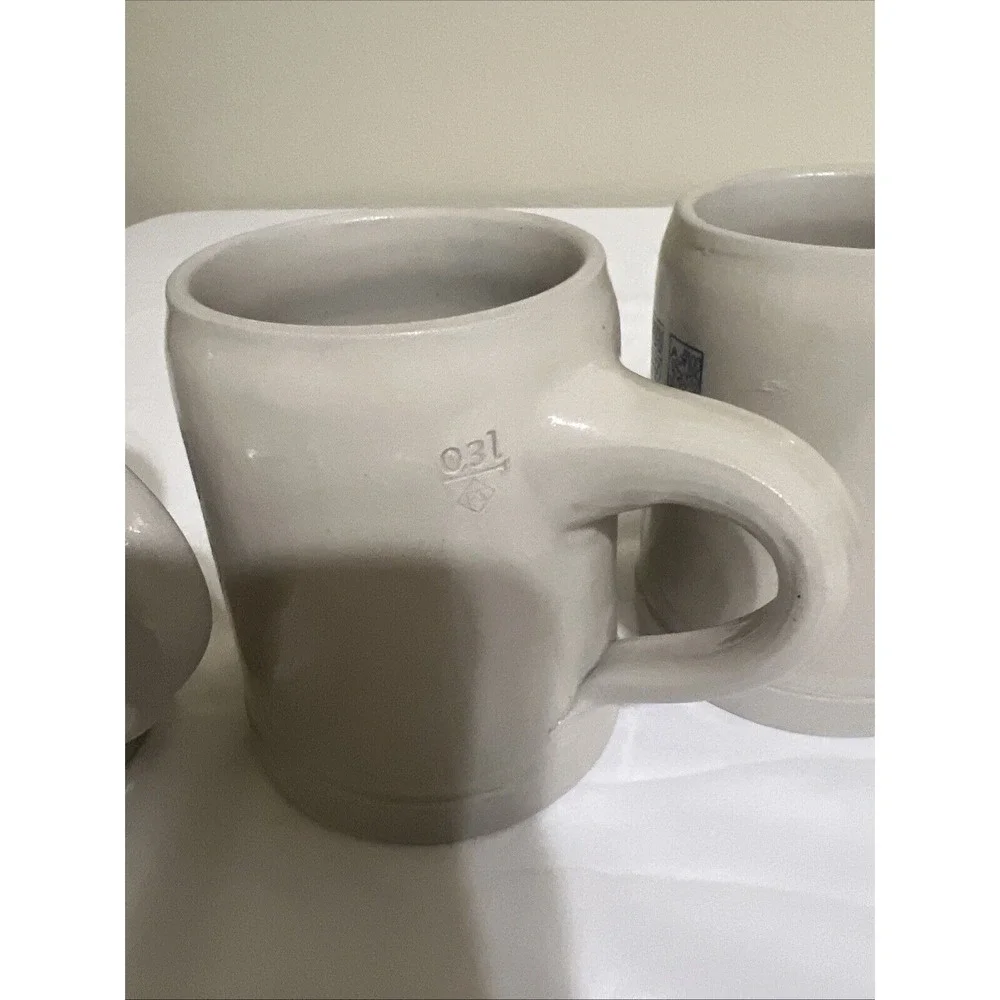 Set Of 4 Vintage Old Lufthansa Airlines 0.3L Ceramic Beer Stein Breweriana Crest